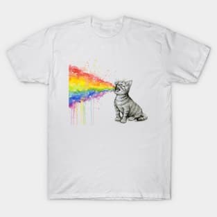 Kitten Puking Rainbow T-Shirt